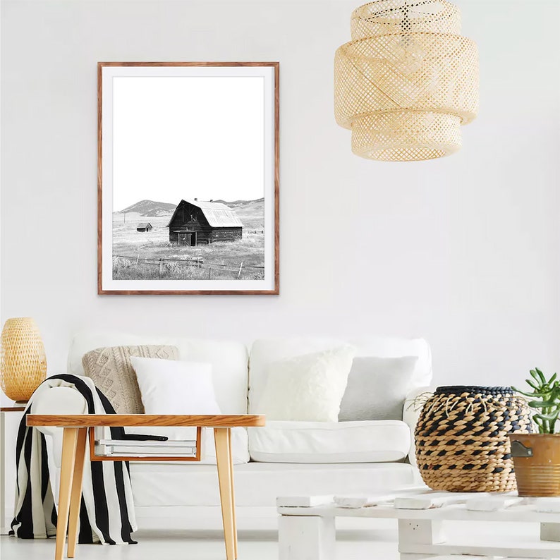 Barn Print Farm Art Modern Farmhouse Print South Western Decor Etsy