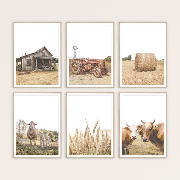 Farmhouse Prints Rustic Decor Bedroom Gallery Wall Art Set of 6 Farm Print Art Country Decor Farm House Wall Decor Farmhouse Kitchen Poster