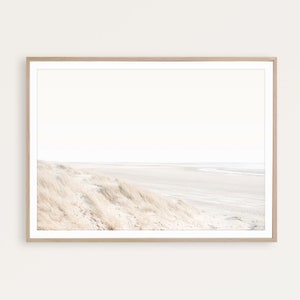 Impresión de playa neutral Póster grande del océano Decoración costera Dormitorio Boho Decoración boho Arte de pared Póster de paisaje minimalista Póster de paisaje oceánico Arte imprimible