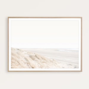 Neutral Beach Print Large Ocean Poster Coastal Decor Bedroom Boho Decor Bohemian Wall Art Minimalist Landscape Poster Ocean Printable Art