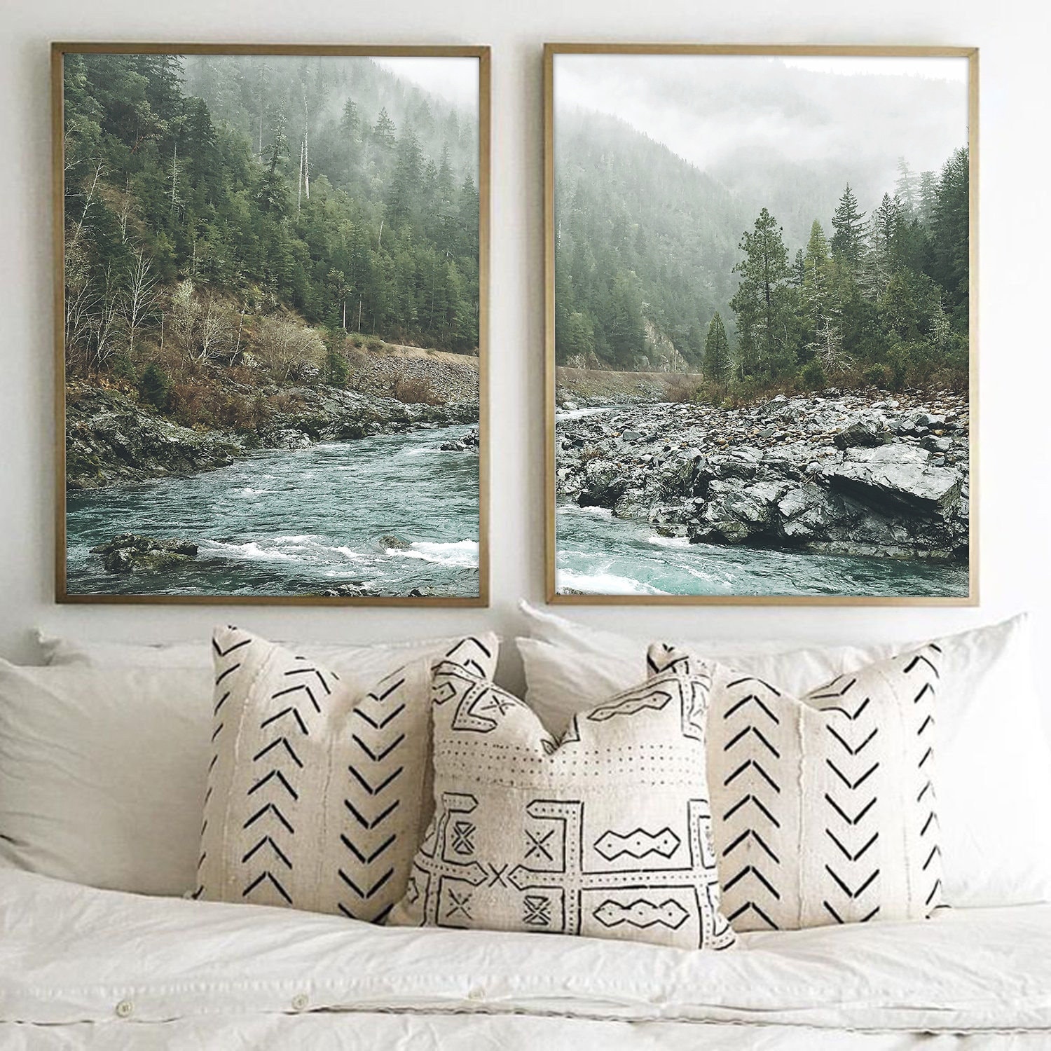 Nature Print Set of 2 Large Prints 2 Piece Wall Art Forest - Etsy