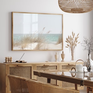 Coastal Beach Photography Print: Pastel Boho Decor, Ocean Landscape Wall Art image 2