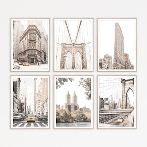 NYC Print Set 6 Poster New York Print New York City Wall Art Architektur Print City Poster Set 6 Prints NYC Wall Art Printable