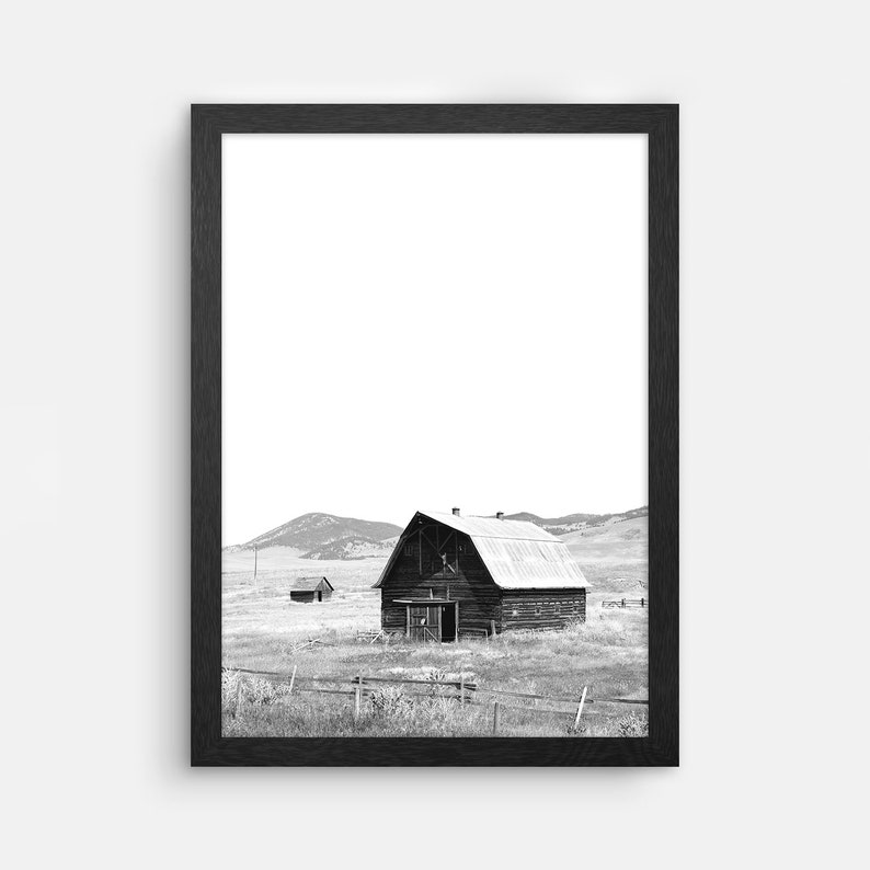 Barn Print Farm Art Modern Farmhouse Print South Western Decor Etsy