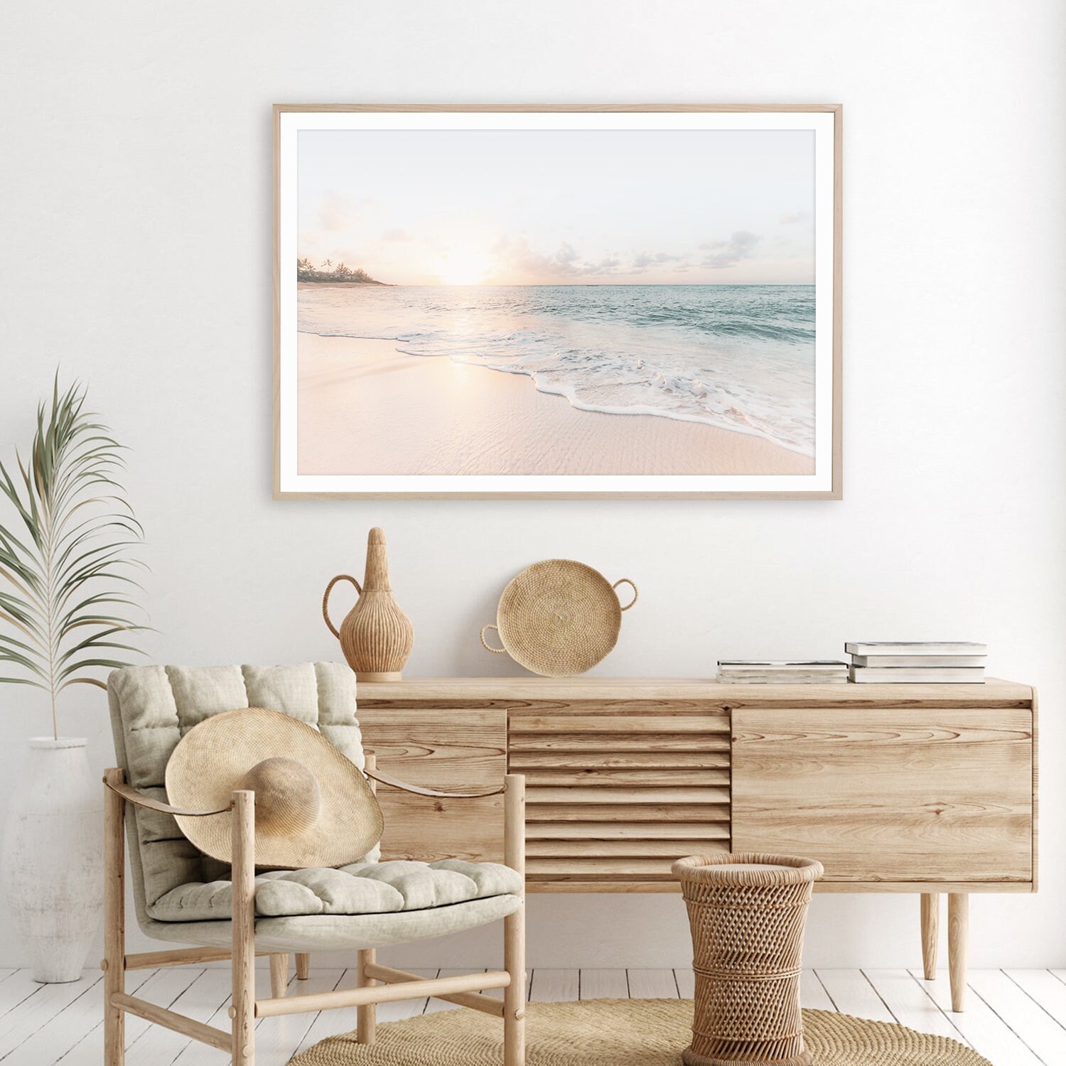 Pastel Ocean Print Coastal Wall Decor Neutral Print Tropical Etsy