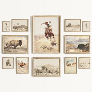 Southwestern Wall Art Vintage Cowboy Print American Rustic Art Country Decor Ranch Print Western Decor Living Room Gallery Wall Set