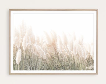 Casa de campo imprimible Boho pared arte Pampas hierba impresión rústica pared decoración neutral pared arte casa de campo cartel Boho decoración dormitorio imprimible