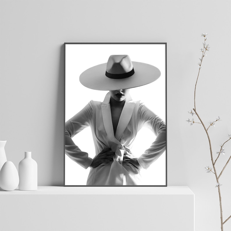 Fashion Wall Art Fashion Print Black and White Photo Salon Etsy