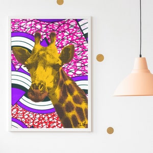 Giraffe on African Fabric