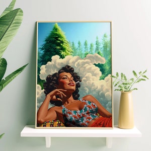 Happy High - Vintage Collage Art, Retro Art, Cosmic Art, Vintage Art