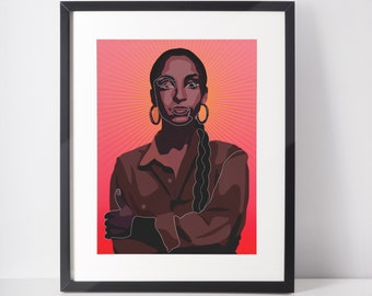 Sade Silhouette, Line drawing poster