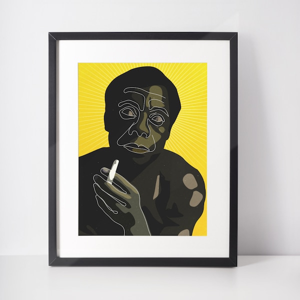 James Baldwin Silhouette, Line drawing poster