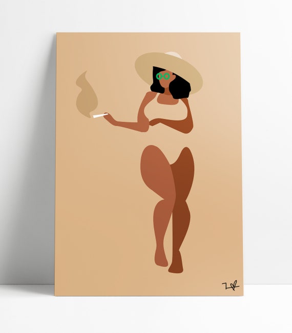 Big Hat Big Spliff Pothead Princess Female Smoker Earthy Etsy