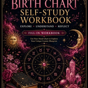 Birth Chart Workbook Printable | Natal Chart Self Study Journal | Astrology Workbook | Fill In Birth Chart | Beginner Astrology PDF