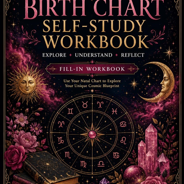 Birth Chart Workbook Printable | Natal Chart Self Study Journal | Astrology Workbook | Fill In Birth Chart | Beginner Astrology PDF