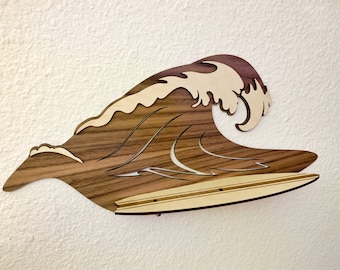 Surf Wave Shelf Laser cut files. SVG, AI, PDF, glowforge file, laser cut template, laser svg, laser pattern