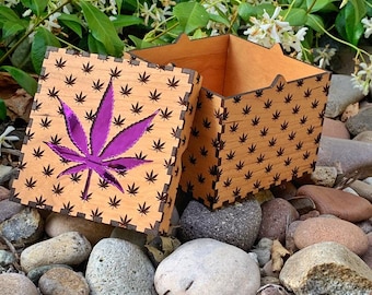 Pliki wycinane laserowo do designerskich pudełek na marihuanę. SVG, AI, PDF, plik glowforge, szablon, wzór