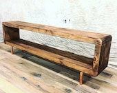 Copper Reclaimed Solid Wood TV Stand Chunky Dark Oak