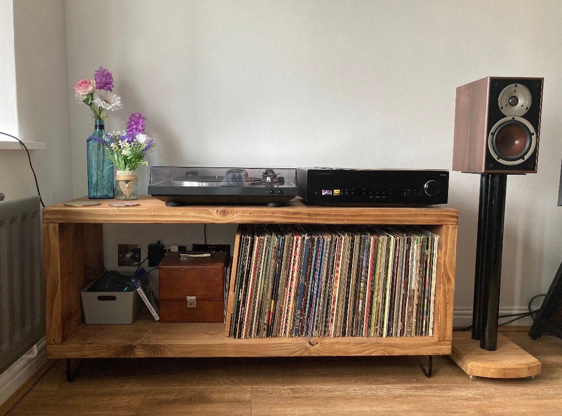 Record Player Stand Reclaimed TV Unit Industrial LP Etsy