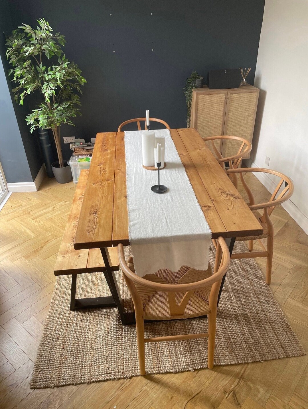 John Lewis Calia Style Reclaimed Dining Table Indoor Table Black Steel ...