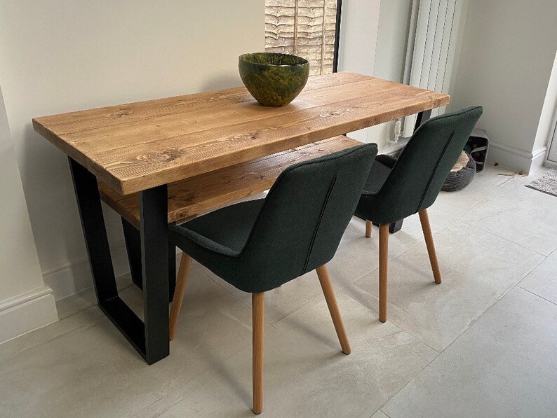 Reclaimed Dining Table Black Steel V Frame Legs Farmhouse Etsy