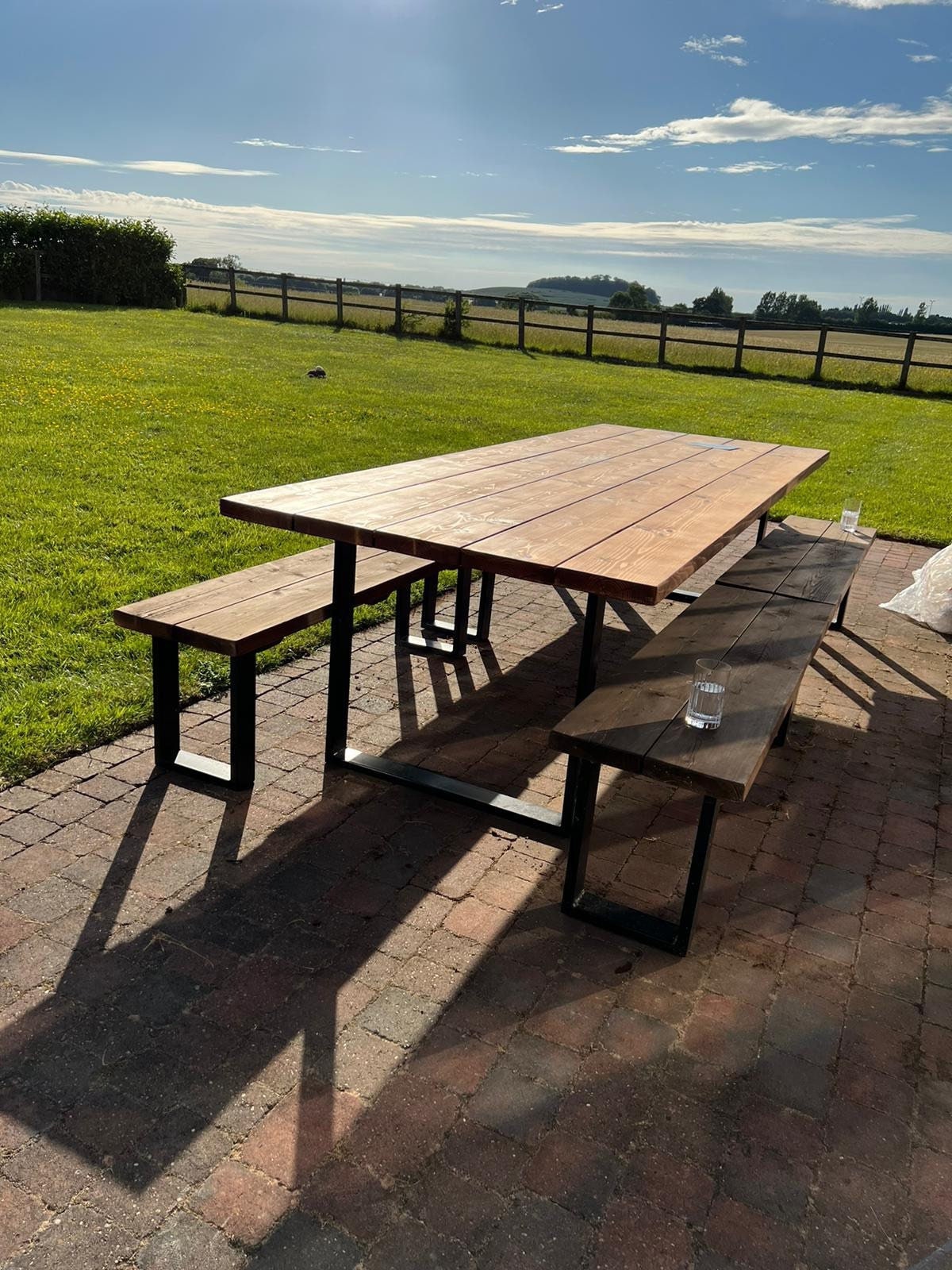 Reclaimed Outdoor Dining Table & Bench 2 Thick Solid Wood Etsy UK