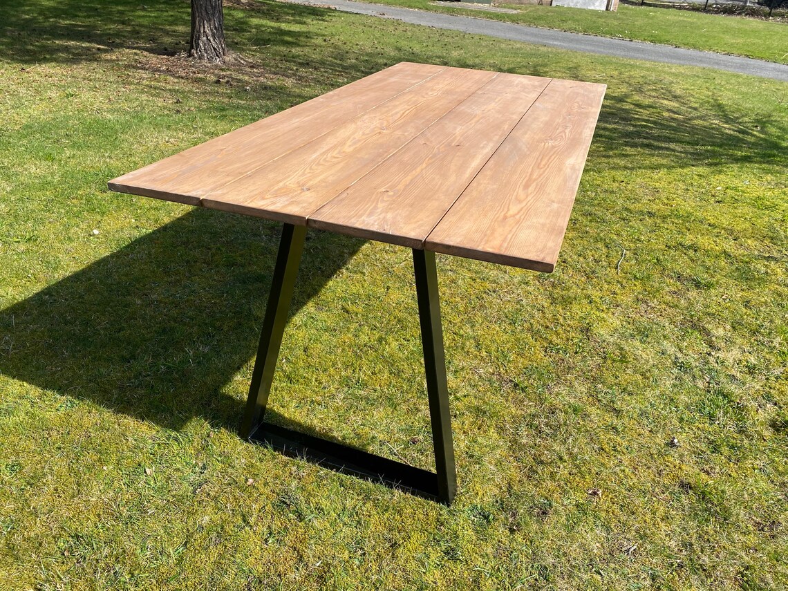 Outdoor Dining Table & Bench 1 Thick Reclaimed Solid Wood Etsy UK