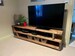 Reclaimed TV Stand Solid Wood Console Media Chunky Rustic Oak Wooden Table Handmade 