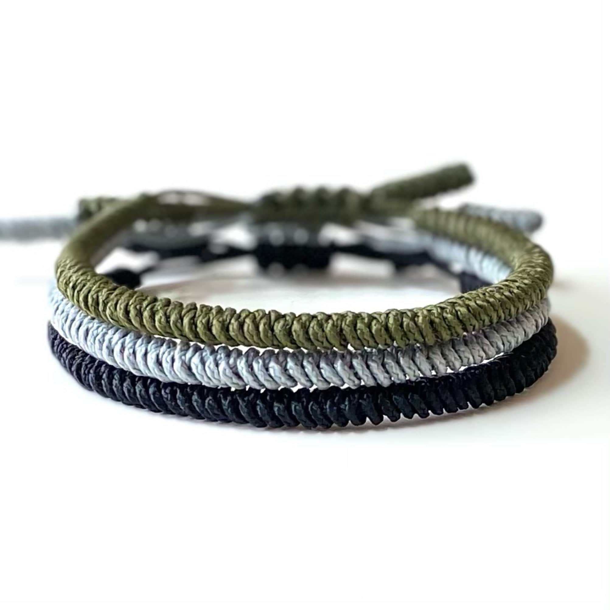 Thin Paracord Bracelet, Micro Cord, Snake Knot, Various Sizes, Adjustable,  Water & Fade Resistant, Customizable