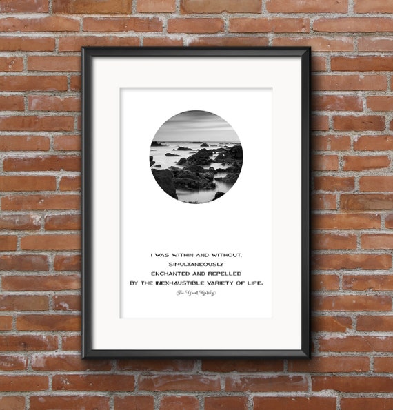 Great Gatsby Poster Literary Gifts The Great Gatsby Wall Etsy