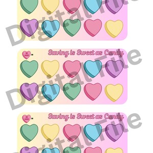 Saving is Sweet Savings Challenge, Digital Valentine&#39;s Savings Challenge, Valentine&#39;s Day Savings, Child Saving Game, Saving Sweet as Candy