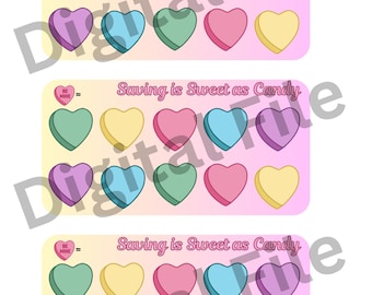 Saving is Sweet Savings Challenge, Digital Valentine's Savings Challenge, Valentine's Day Savings, Child Saving Game, Saving Sweet as Candy