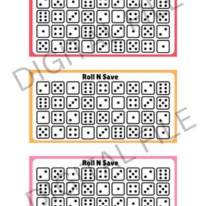Rollen und sparen Spar-Challenge, Sofort-Download Spar-Challenge, A6 6 &quot;x3&quot; Spar-Challenge, Kinder-Spar-Challenge, A6 Geld-Challenge