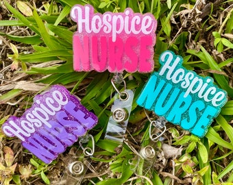 Hospice Nurse Badge Reel, Hospice RN Gift, Glittered Hospice Nurse Badge Reel, Nurse Badge Reel, Medical Badge Reel, Comfort Care Queen