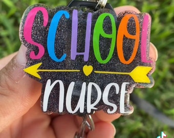 School Nurse Lanyard, School Nurse Badge Reel, Middle School Nurse And High School Nurse Badge, Elementary Nurse Badge