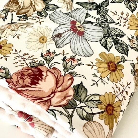 Couverture Bébé Fleurs Vintage
