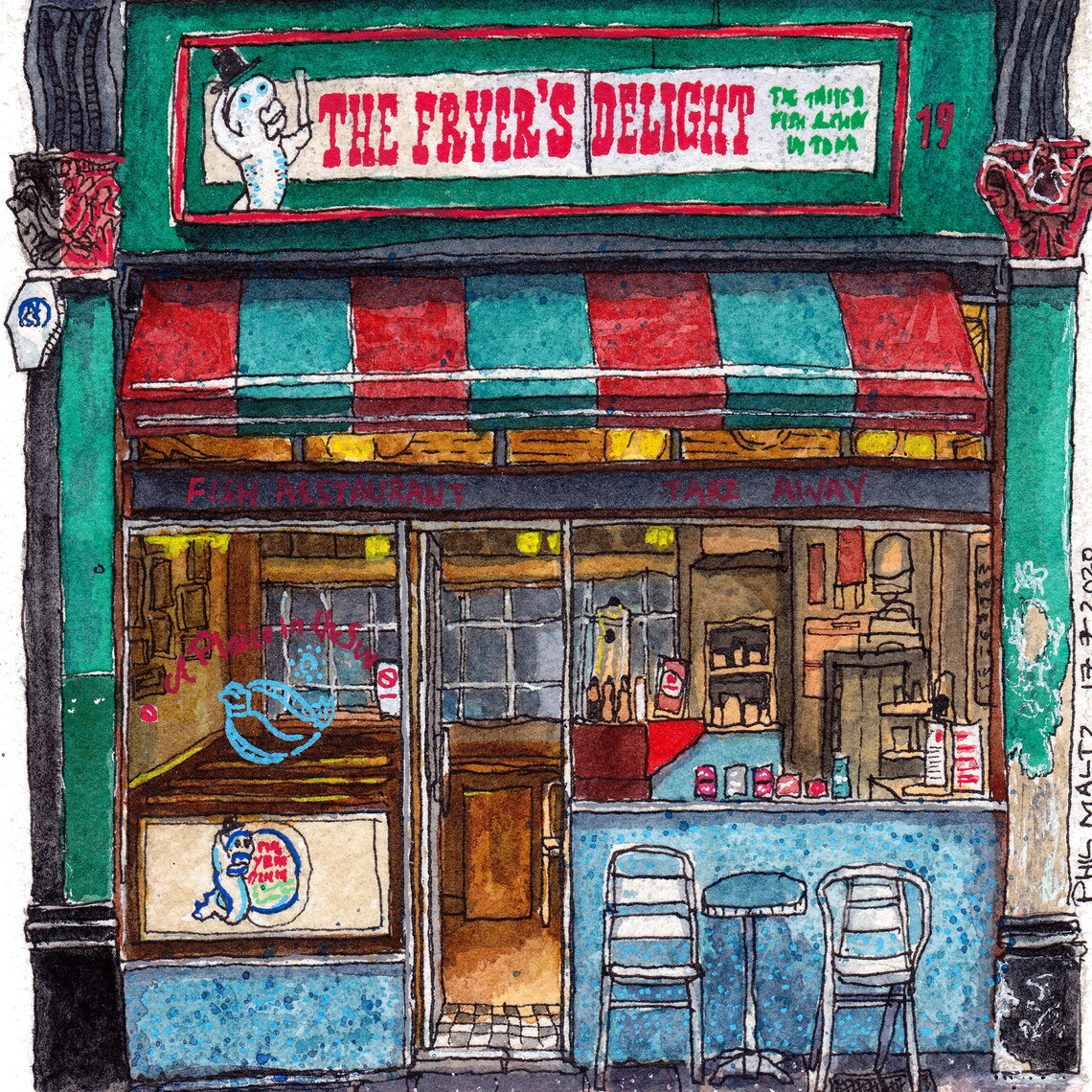 The Fryer's Delight Fish and Chip Shop Holborn Ink & Etsy