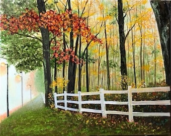 Fall Landscape, Foliage, Original Oil Painting