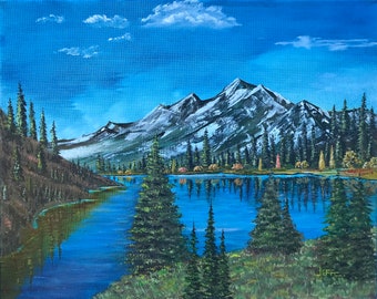 Original Oil Painting Mountain and Lake Painting, Nature Oil Painting, Landscape Oil Painting