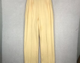 Vintage St. John Collection Knit Pants Trousers Womens 6 Yellow Wide Leg USA