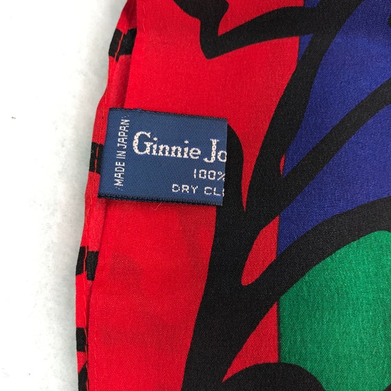 Vintage Ginnie Johansen Womens Silk Scarf Red Blu… - image 5