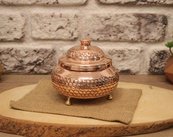 Copper Sugar Bowl Gift Handmade Turkish Decor Copper Candy Bowl Unique Home Decor Gift Traditional Crafted Delight Copper Bowl for Kitchen
