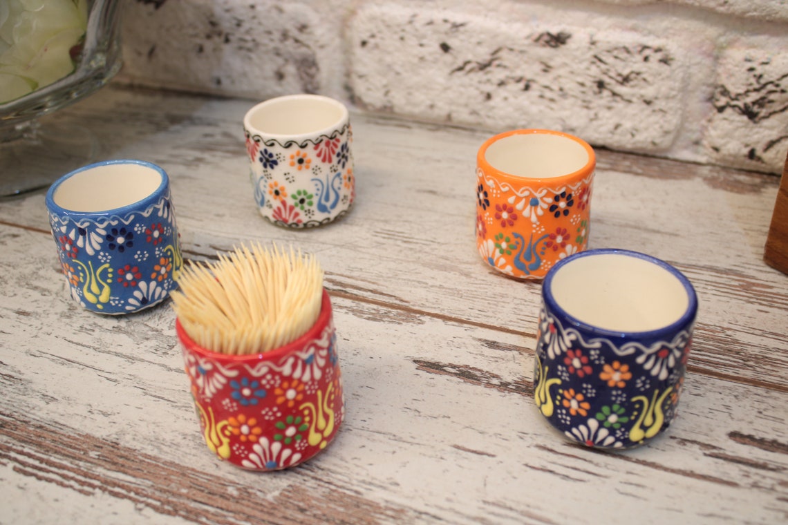 Ceramic Toothpick Holder Turkish Pottery Home and Kitchen Etsy