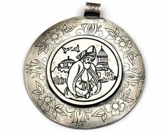 Sterling Silver 925 Handmade Mevlana Pendant , Anatolian Necklace, Gift Necklace, Ottoman Jewelry,