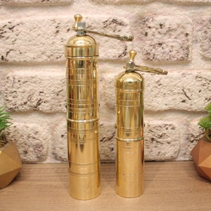 Traditional Turkish Coffee Grinder With Brass Handle , Brass Coffee Mill, Kitchen Decor, High Quality READ!