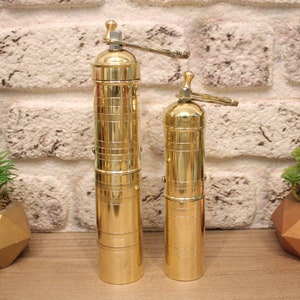 Handmade Traditional Turkish Coffee Grinder With Brass Handle , Brass Coffee Mill, Kitchen Decor, Pepper Grinder , High Quality READ!