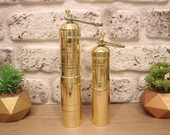 Handmade Traditional Turkish Coffee Grinder With Brass Handle , Brass Coffee Mill, Kitchen Decor, Pepper Grinder , High Quality READ!