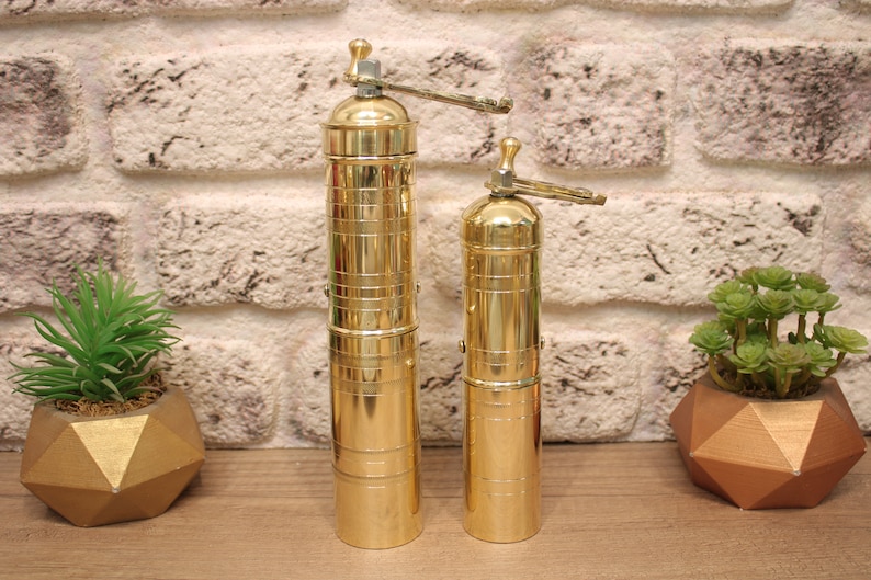 Traditional Turkish Coffee Grinder With Brass Handle , Brass Coffee Mill, Kitchen Decor, High Quality READ!