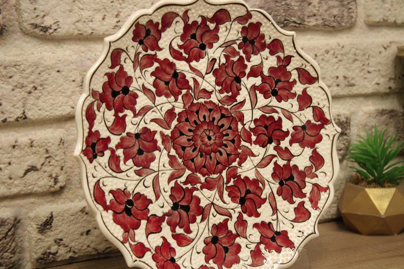 12 Turkish Tile Decorative Plate Handmade Ceramic Dish Wall Art Plates