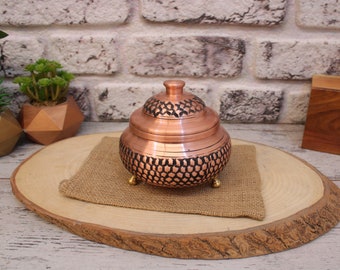 Traditional Turkish Copper Sugar Bowl | Copper Delight Bowl , Copper Pot , Cute Home and Kitchen Decor